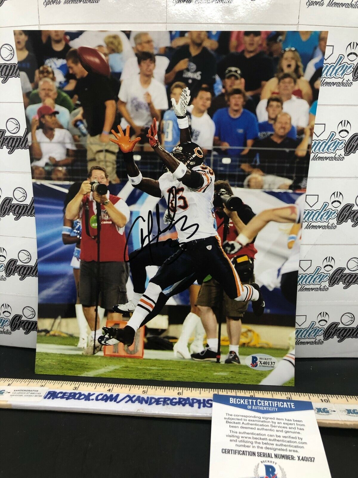 CHARLES TILLMAN CHICAGO BEARS SIGNED AUTOGRAPHED 8X10 Photo Poster paintingGRAPH-BECKETT BAS COA