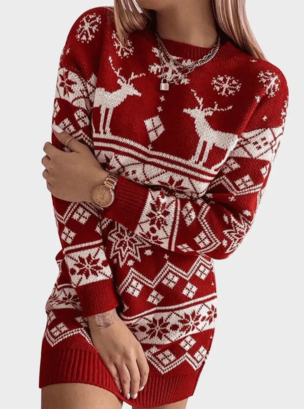  thdmladies Christmas Knitted Dress thedmladies