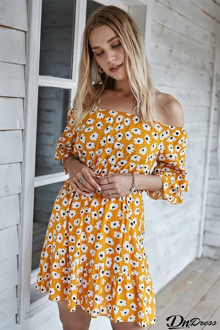 Dainty Daisy Off The Shoulder Dress