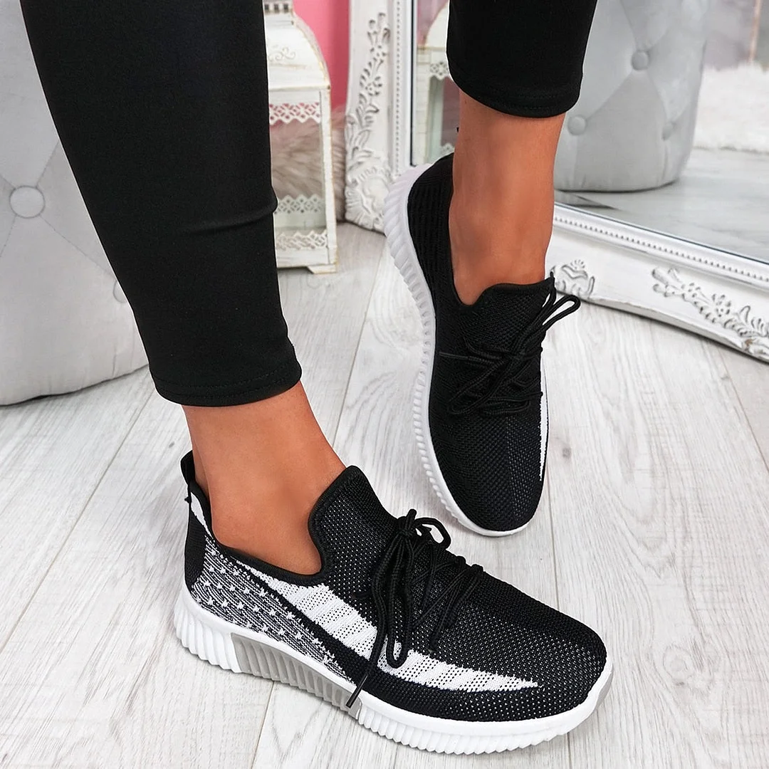 2021 New Women Sport Shoes Mesh Sneakers Female Lace Up Shoes Women's Round Toe Low Heels Ladies Comfortable Casual Flats Shoes