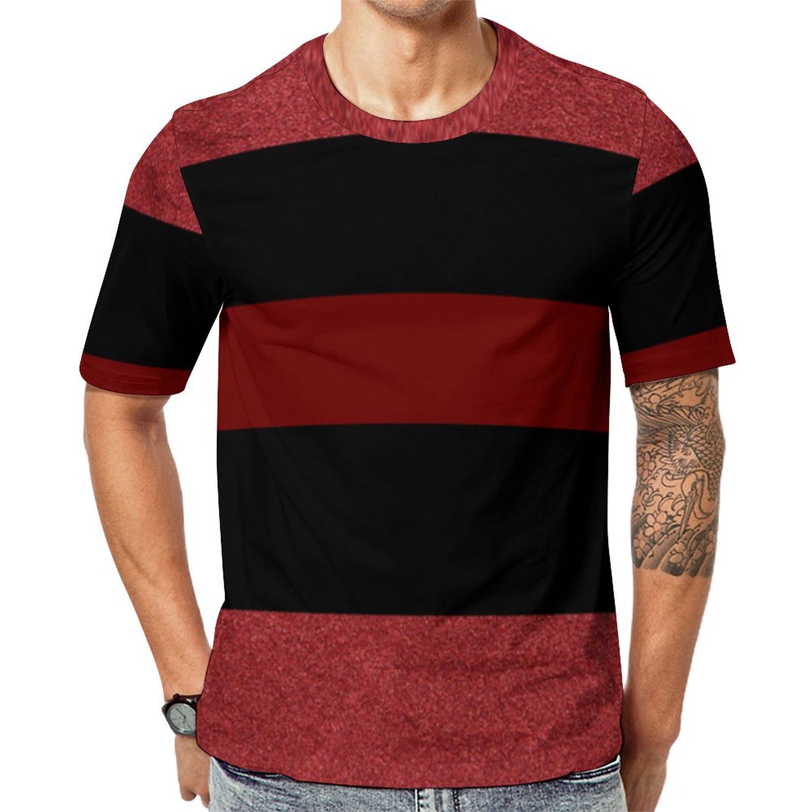 Elegant Red Assimilated Velvet Short Sleeve Print Unisex Tshirt Summer Casual Tees for Men and Women Coolcoshirts