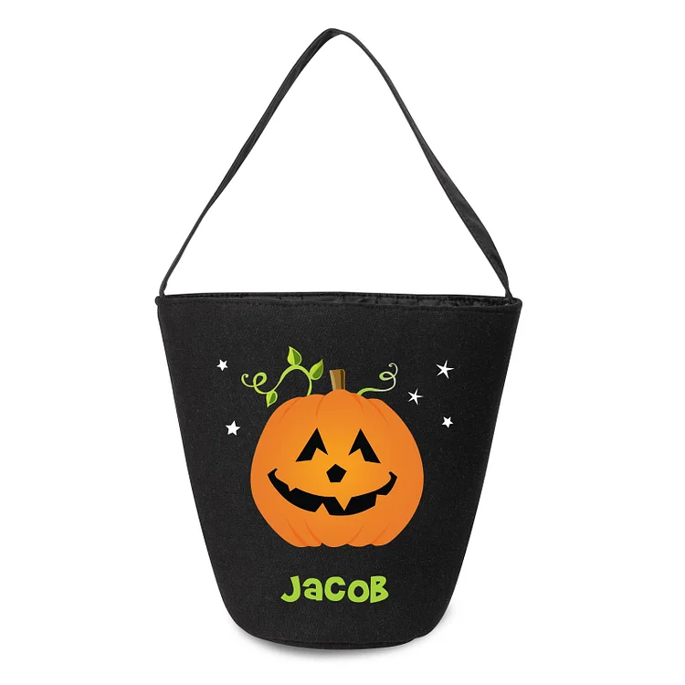 1 Name - Personalized Halloween Tote Bags Bucket Bag Halloween Trick or Treat Candy Bags for Children