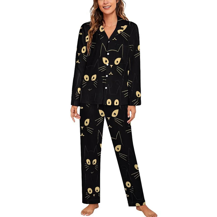 Women's Pajama Set BLACK CAT customized, personalized, gift