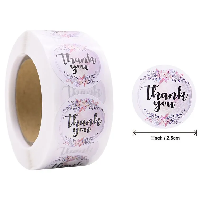 500pcs 1inch Thank You Stickers Round Seal Label Stationery Stickers Wedding Birthday Party Decoration Handmade Christmas Gifts