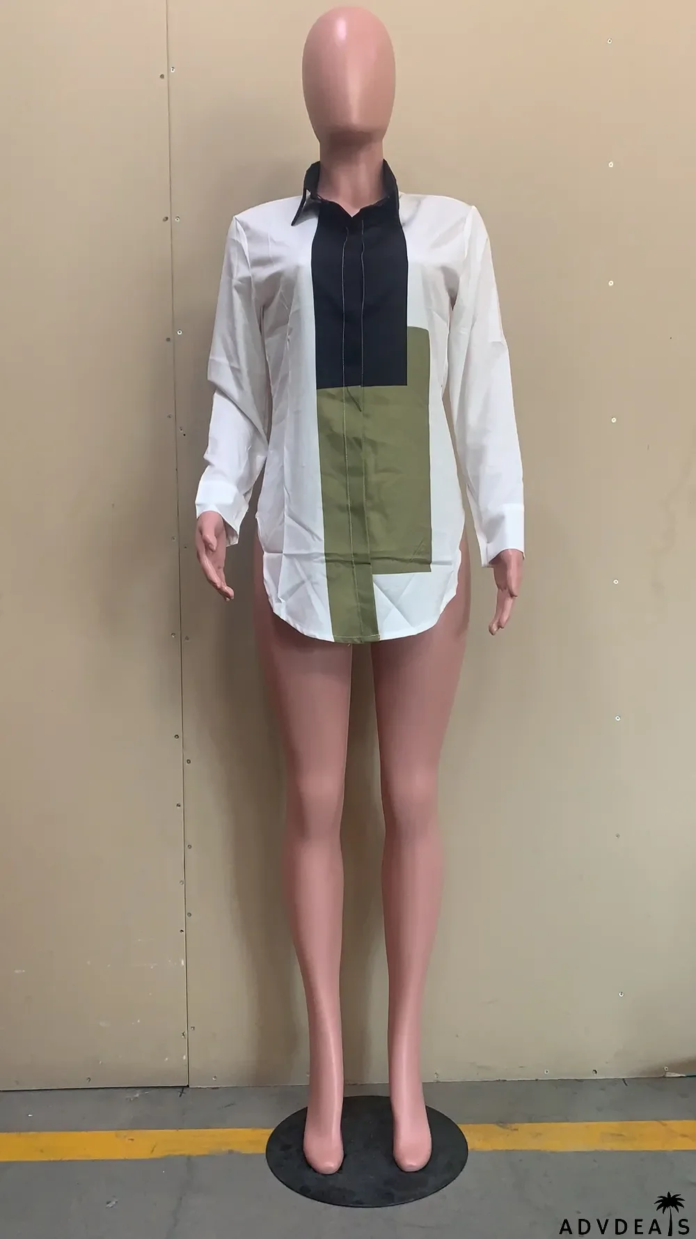 Fashion Trendy Digital Positioning Printing Long Sleeve Casual Slim Shirt