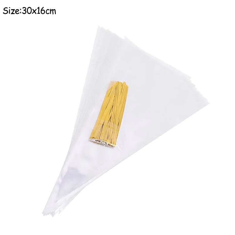 50Pcs/lot Transparent Plastic Bags Candy Popcorn Cookie Packaging Cellophane Bag Christmas Wedding Gift Birthday Party Supplies