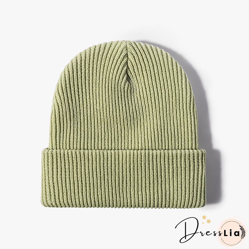 Basic Knitted Cold Hat For Autumn And Winter