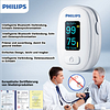 Das ansteckbare Pulsoximeter und Blutzuckermessgerät von Philips misst den Blutzucker- und Sauerstoffgehalt
