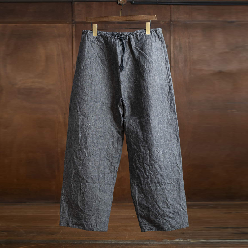 Men's Drawstring Natural Linen Straight Pants