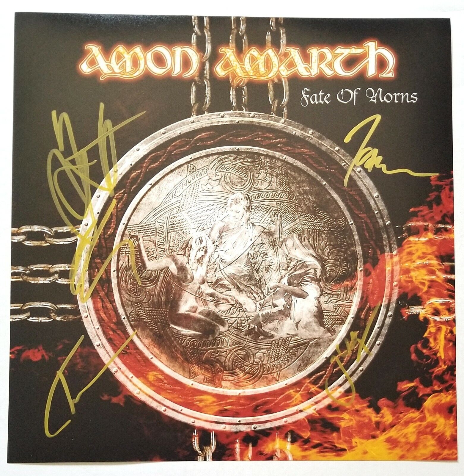 Amon Amarth REAL hand SIGNED 11x11 Fate Of Norns Photo Poster painting #2 COA Autographed