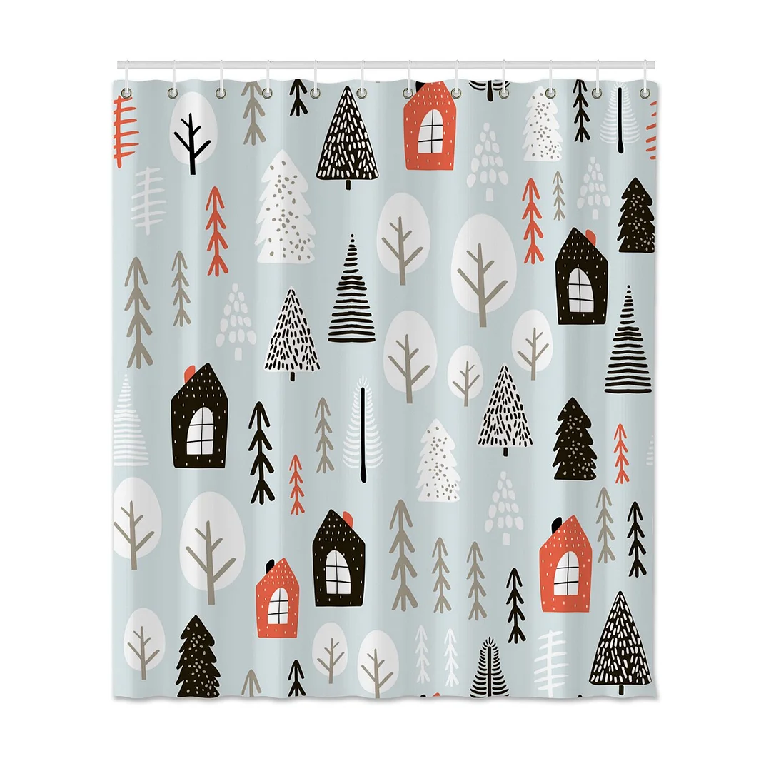 Cute Cartoon Shower Curtains Bathroom Waterproof Curtains Mildew Proof Curtains with Hooks Home Bath Curtains for Bathroom