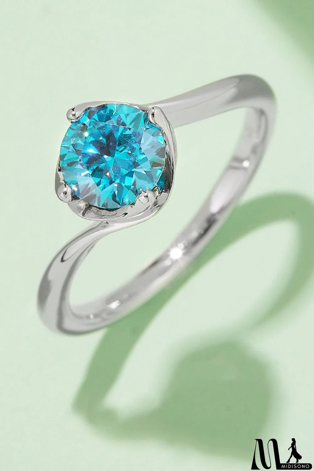 MidiSono - 1 Carat Moissanite 925 Sterling Silver Solitaire Ring
