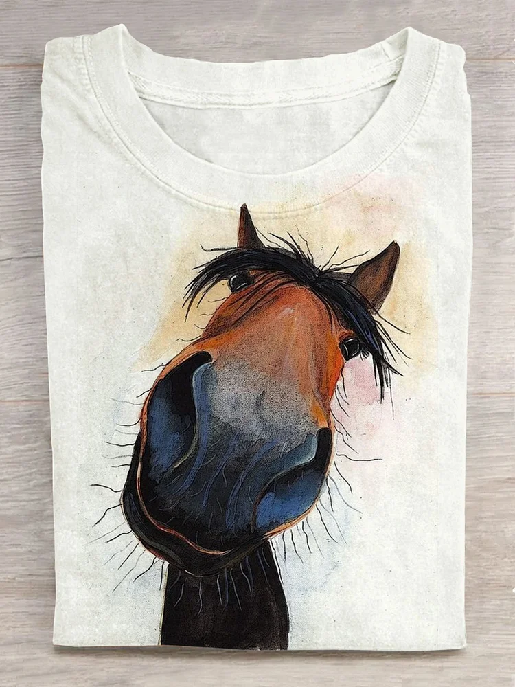Funny horse Art Print T-shirt