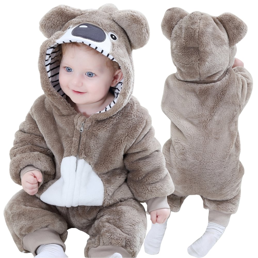 Brown Bear Baby Infant Toddler Gift Animal Onesie Costume-Pajamasbuy