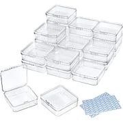 DUOFIRE Small Containers with Lids 24 Packs Plastic Box Clear Small Storage  Containers Bead Organizer for Beads, Crafts, Jewelry, Small Items  (1.38x1.38x0.7 Inches) Set A: 1.38x1.38x0.7in