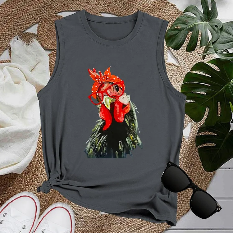 funny chicken Women Loose Tank Top-0024229