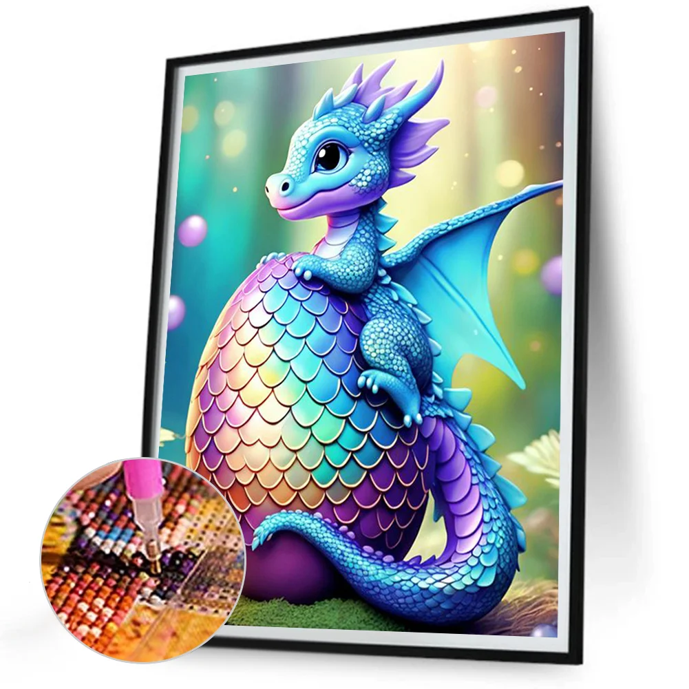 Diamond Painting - Full Round Drill - Colorful Dragon Egg(Canvas|30*40cm)