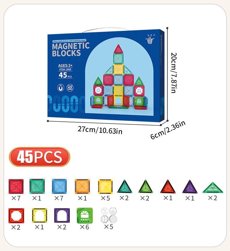 Tegooe Magnetic Building Blocks Set - Educational Designer Toys for Kids