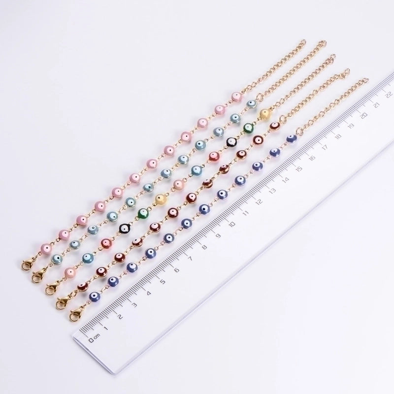 Ethnic Style Devil’s Eye 304 Stainless Steel 18K Gold Plated No Inlaid Bracelets In Bulk