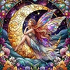 Colorful Butterfly Fairy And Moon-11CT Stamped Cross Stitch 45*45cm(glass painting cross stitch)