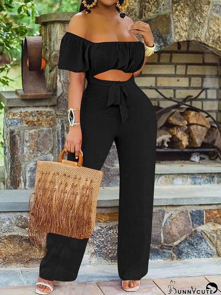 Jumpsuits One-Shoulder Hollow Backless Jumpsuit for Women