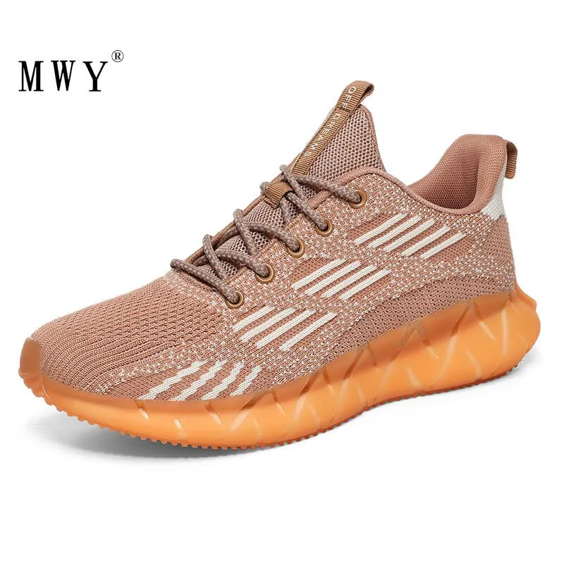 MWY Flying Woven Sneakers Men Casual Shoes Breathable Comfortable Soft Outdoor Walking Shoes Trainers Men Zapatillas De Hombre