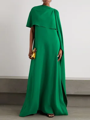 Image of Loose Asymmetric Solid Color Maxi Dresses