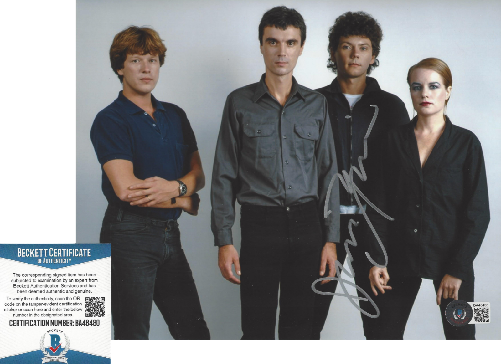 JERRY HARRISON SIGNED TALKING HEADS GUITARIST 8x10 Photo Poster painting C LP BECKETT COA BAS