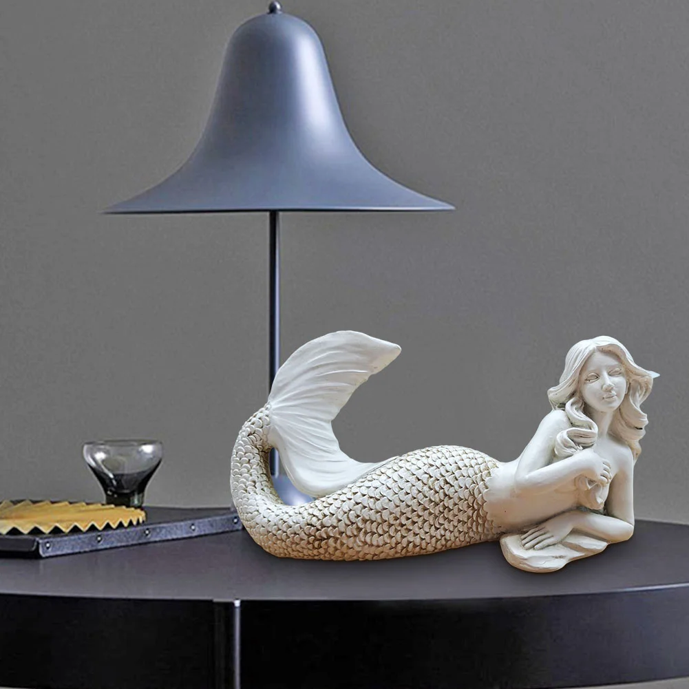 Resin Mermaid Figurine Statue Room Garden Office Master Gift Yard Decor