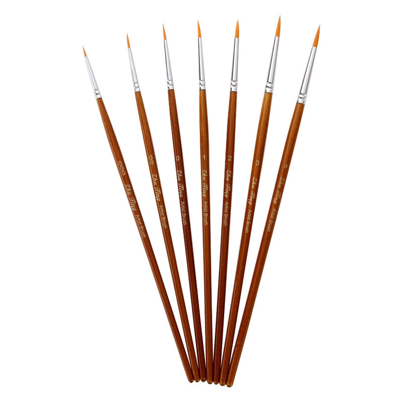 7 Nylon Wool Hook Line Pen Linen Rod Color Hand-painted Hook Pen Nail Pen Stroke Pen Oil Brush