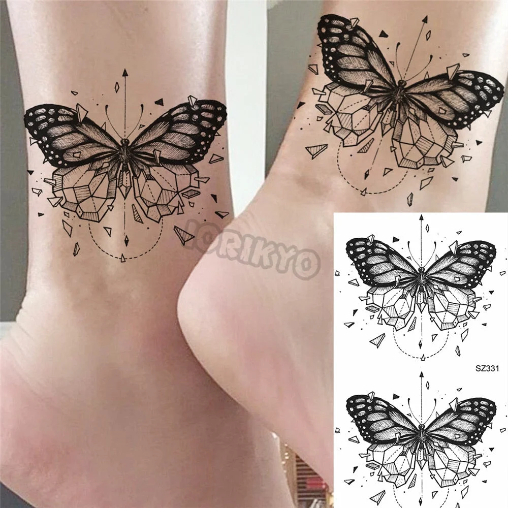 Minimalist Panda Small Temporary Tattoos For Women Men Realistic Seahorse Gorilla Tiger Fake Tattoo Sticker Arm Tatoos Body