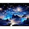 (50*40cm)Starry Night Mountain River - Round Partial AB Drill Diamond Painting
