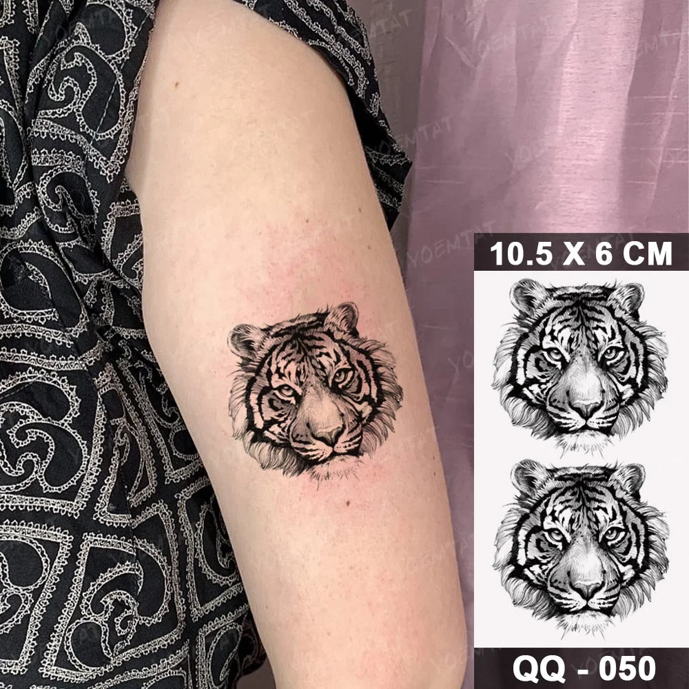 Waterproof Temporary Tattoo Sticker Moth Butterfly Wolf Snake Deer Panda Animal Flash Tatto Women Men Kids Body Art Fake Tattoos