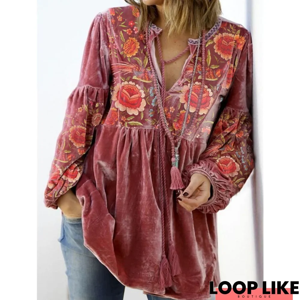 Tribal Vintage Velvet Top