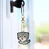 6pcs DIY Diamond Painting Double Sided Keychains - Tiger Cat、[Everydayedeals]