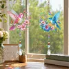 2pcs Flowers and Birds DIY Acrylic Diamond Painting Wind Chime for Adult 5D Diamond Painting Suncatcher with Crystal Pendant Double Sided Hanging Diamonds Art Paint Ornament Gift for Home