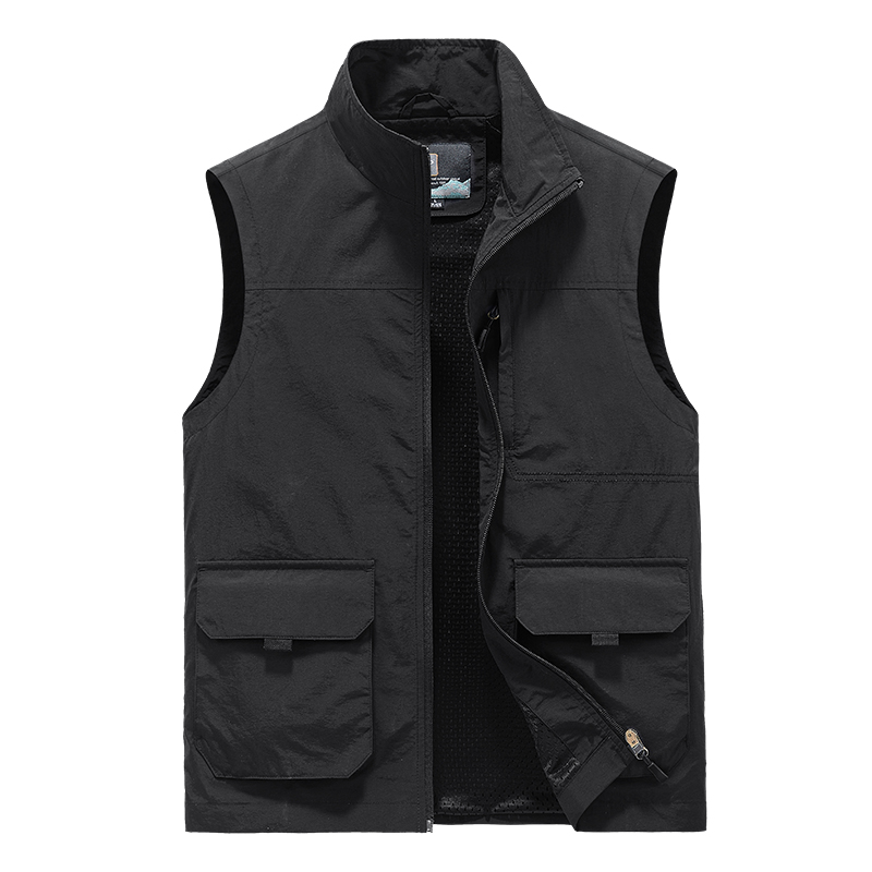 Cricsball Men's Vest 2025 Summer New kam Shoulder Breathable Thin style Outdoor Sports Fishing Work Coat Men's Casual Sleeveless Jacket