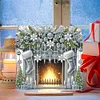 >SALE<Wooden Special Shaped Fireplace White Stockings Diamond Painting Table Ornament