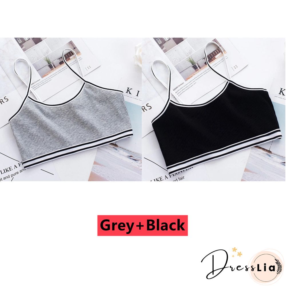 2Pclot Girls Bra Children Vest Breathable Underwear Girl Tube Tops Soft No Padded Teens Seamless Washable Bras Camisole