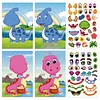 Autocollants de puzzle DIY visage de princesse/animal/dinosaure