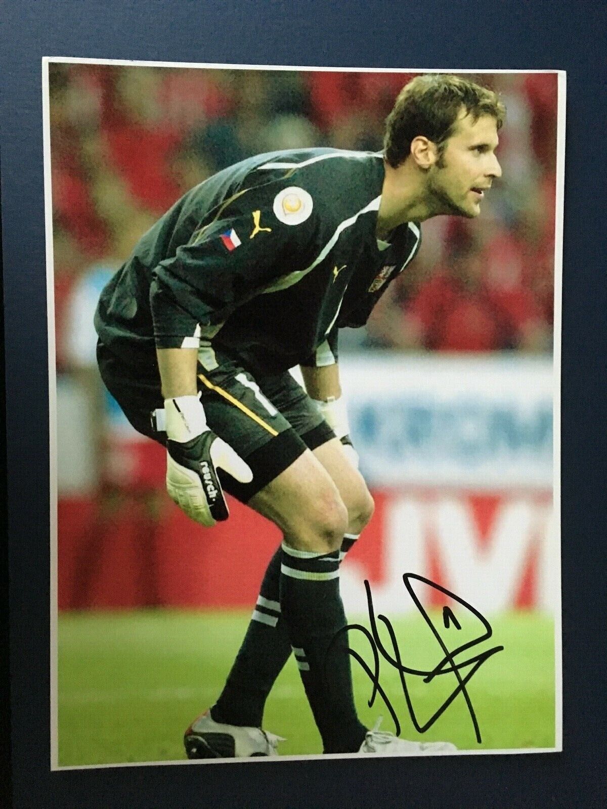 PETR CECH - CZECH INTERNATIONAL FOOTBALLER - SUPERB SIGNED Photo Poster painting