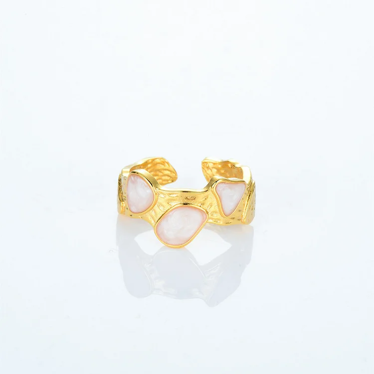 Natural Shell Opening Adjustable Ring Band