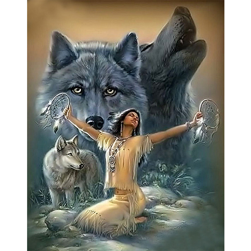 

Woman Wolf - Round Drill Diamond Painting - 30*40CM, 501 Original