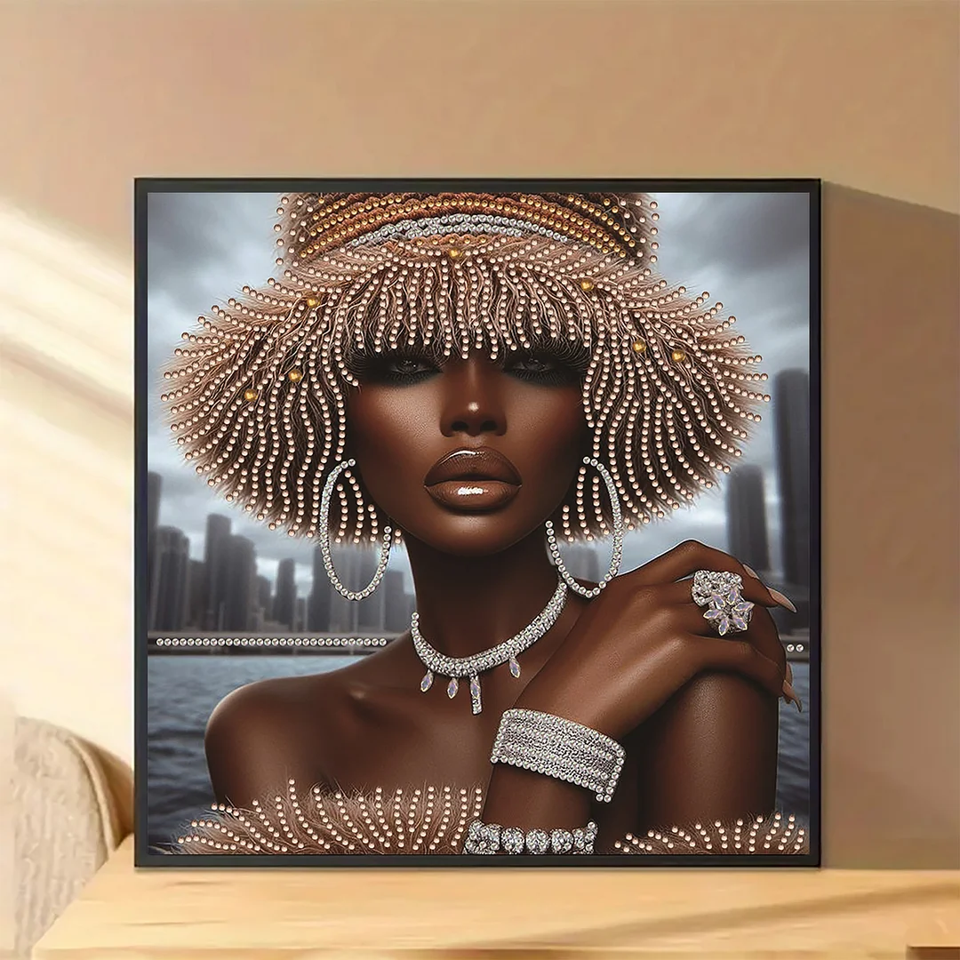 Diamond Painting - Partial Special Shaped Drill - Urban Black Beauty(Canvas|30x30cm)