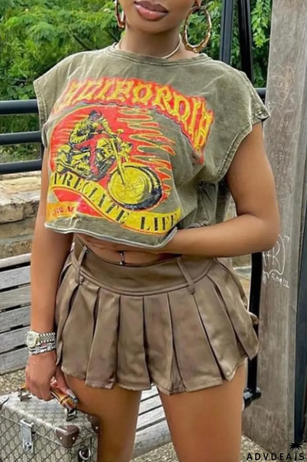 Grey Casual Print Basic O Neck T-Shirts