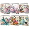 6Pcs DIY Diamond Painting Greeting Card Set with Envelopes Crystal Painting Art Greeting Cards for Beginner Adult Holiday Gifts