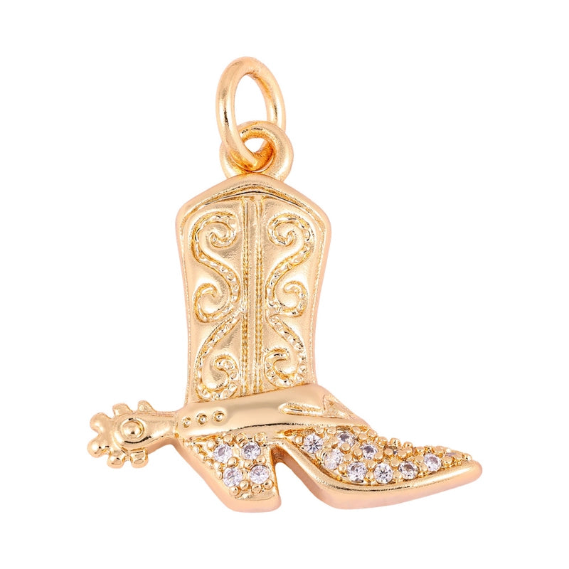 1 Piece Copper Zircon Four Leaf Clover Round Heart Shape Pendant Jewelry Accessories