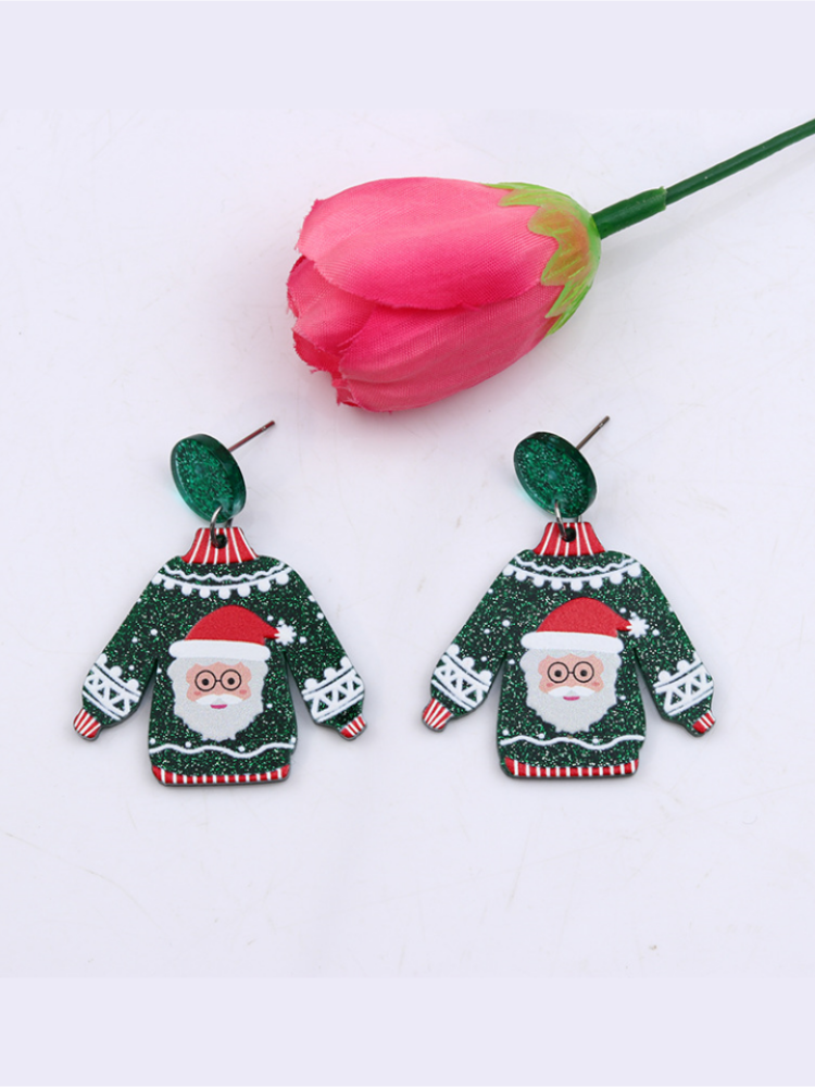 Cute Elk Santa Claus Earings