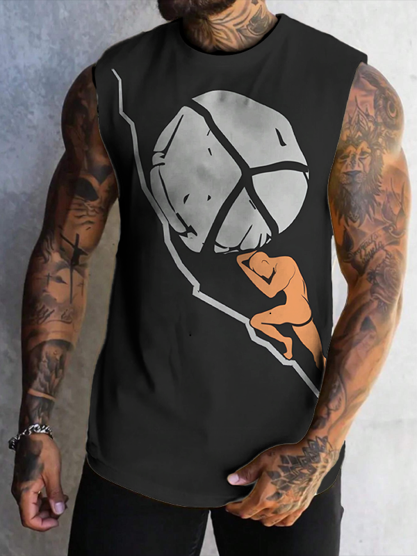 Men's Weight Bearing Exercise Art Print Tank Top