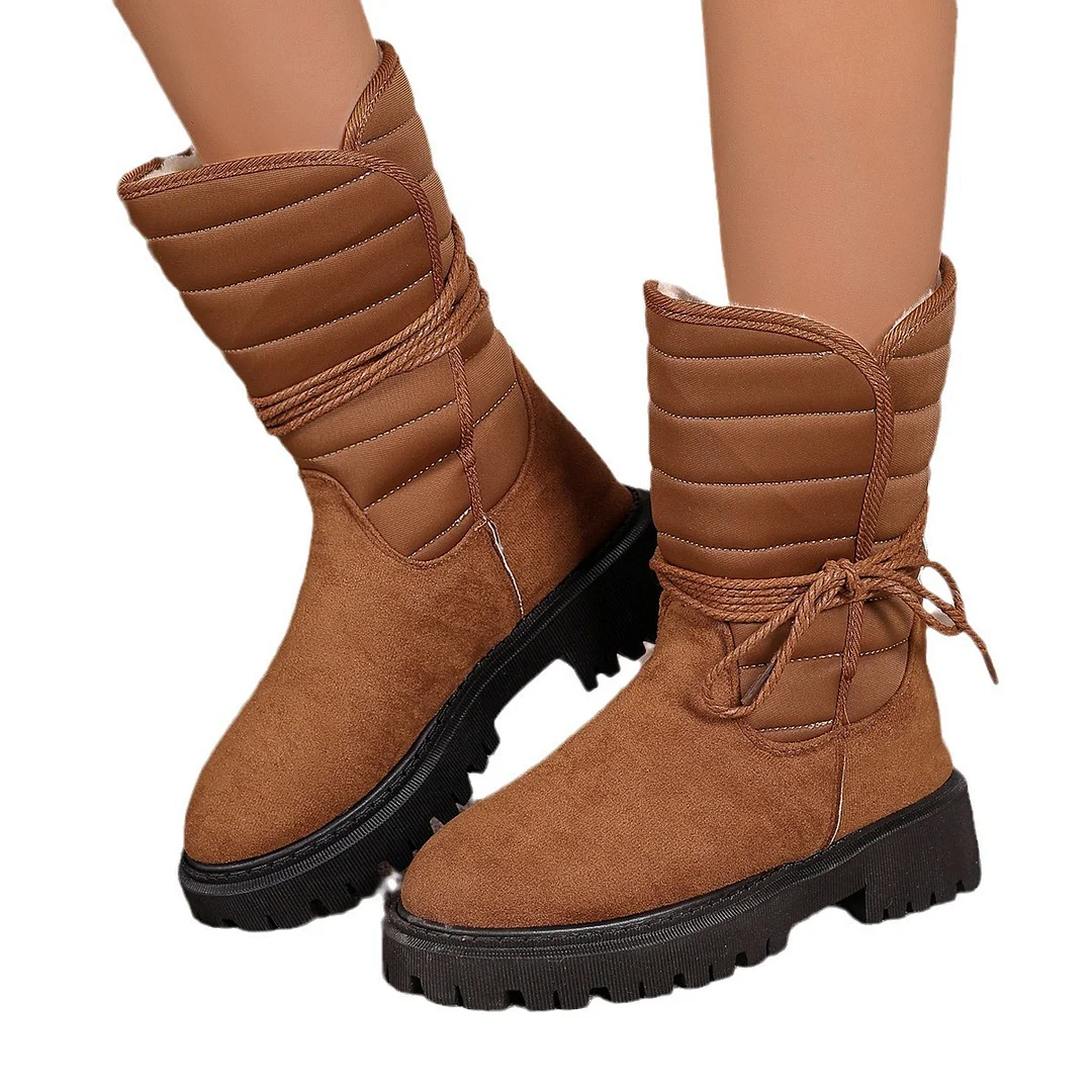 Qengg Qengg Boots In The Tube Warm Large Size Women's Cotton Boots 2024 Winter New Fashion Boots